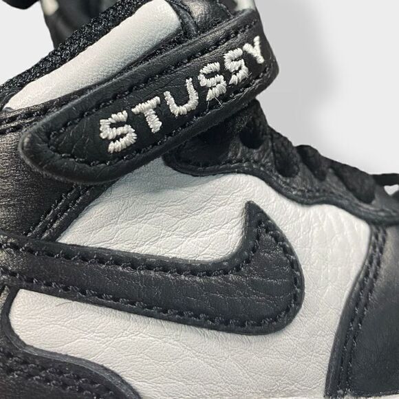 Nike x Stussy Air Force 1 Mid TD Black / White Toddler size 4C DN4160-002 New - Picture 7 of 12